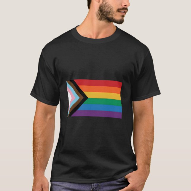 Lgbtq Progress Pride Flag T-Shirt (Front)