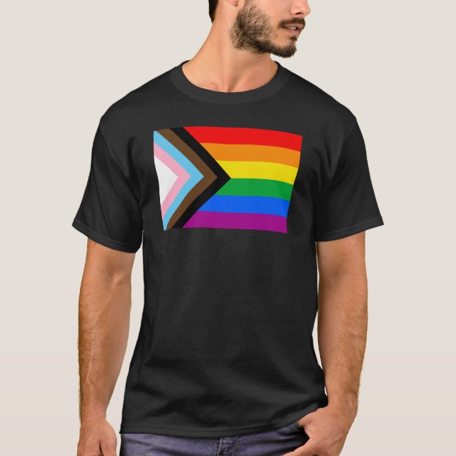 LGBTQ+ Progress Pride Flag T-Shirt (Front)