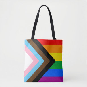 LGBTQ+ Progress Pride Flag Tote Bag