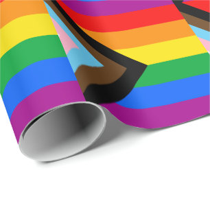 LGBTQ+ Progress Pride Flag Wrapping Paper