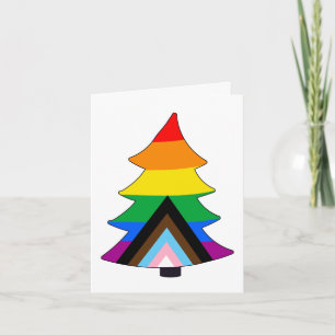 LGBTQ+ Progress Pride Holigay Tree Card