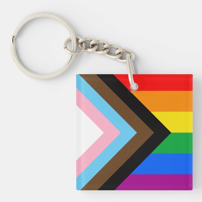 LGBTQ+ Progress Pride Key Ring (Front)