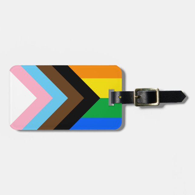 LGBTQ+ Progress Pride Luggage Tag (Front Horizontal)