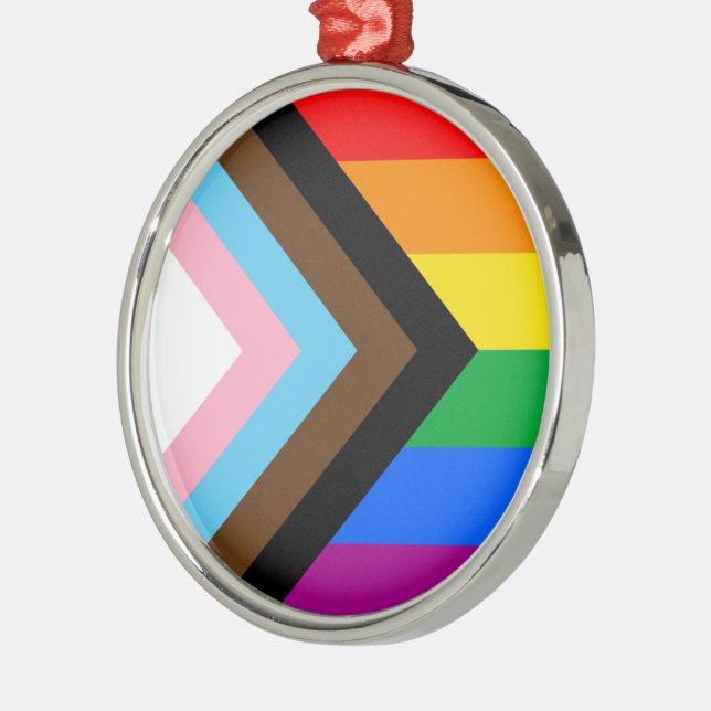 LGBTQ+ Progress Pride Metal Tree Decoration (Left)