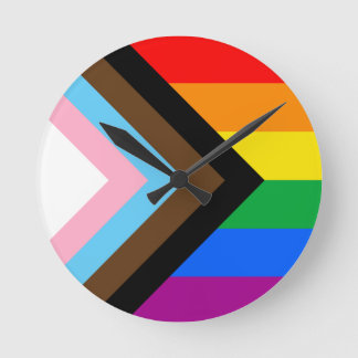 LGBTQ+ Progress Pride Round Clock