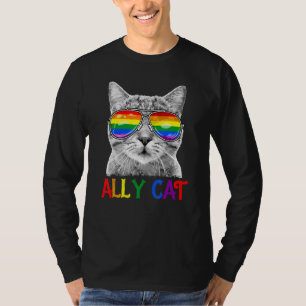 Lgbtq Proud Ally Cat Purride Paw Gay Pride Rainbow T-Shirt