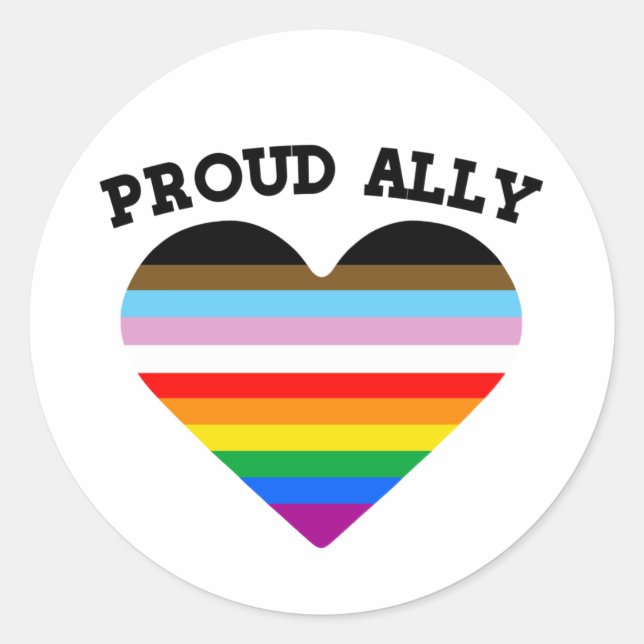 LGBTQ+ Proud Ally Classic Round Sticker (Front)