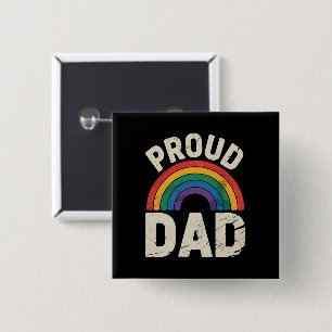 LGBTQ Proud Dad Gay Pride LGBT Ally Father's Day 15 Cm Square Badge