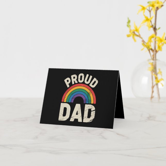 LGBTQ Proud Dad Gay Pride LGBT Ally Father's Day Card (Yellow Flower)