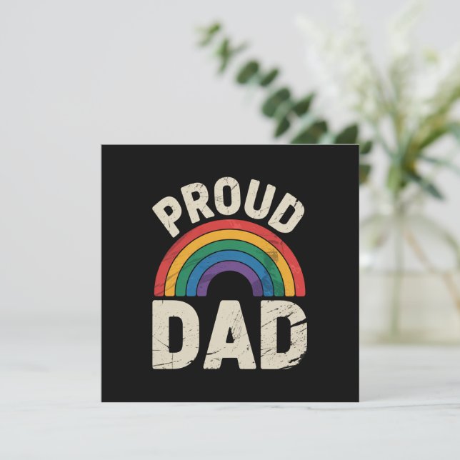 LGBTQ Proud Dad Gay Pride LGBT Ally Father's Day Invitation (Standing Front)