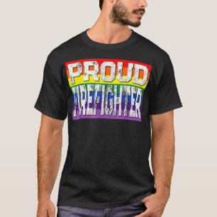 LGBTQ Proud Firefighter Gay Pride Rainbow  T-Shirt