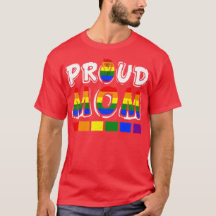 LGBTQ Proud Mum Gay Lesbian LGBT Fist Rainbow Moth T-Shirt