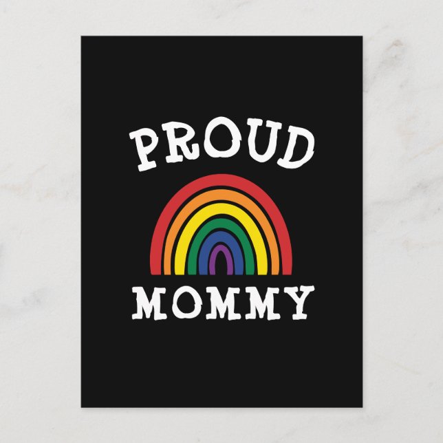 LGBTQ Proud Mummy Gay Pride Rainbow Mother's Day Postcard (Front)