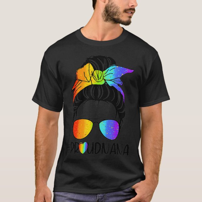 LGBTQ Proud Nana Tshirt Women Celebrate Pride Day  (Front)