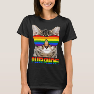LGBTQ Purride Cat Bisexual Lesbian Gay Pride Mont T-Shirt
