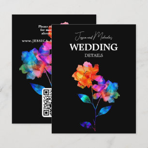 🌈 LGBTQ QR code Wedding Details Petals & Pride Enclosure Card