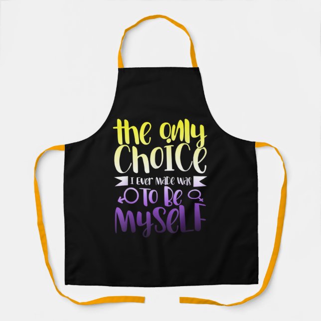 LGBTQ Queer Nonbinary  Androgynous Non Binary Apron (Front)
