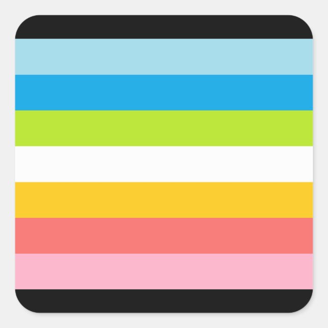 LGBTQ Queer Pride Flag Square Sticker (Front)