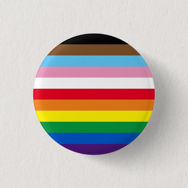 Lgbtq rainbow 11 stripes inclusive gay pride flag 3 cm round badge (Front)