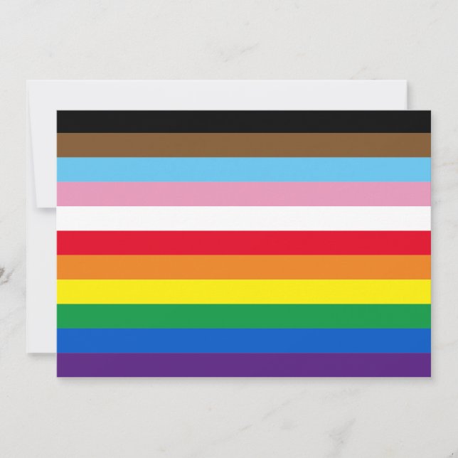 Lgbtq rainbow 11 stripes inclusive gay pride flag  invitation (Front)