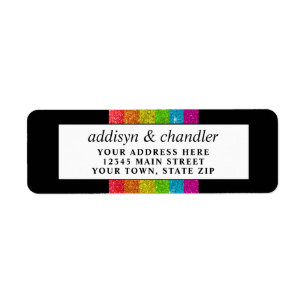 LGBTQ Rainbow Black Chic Modern Wedding Glitter