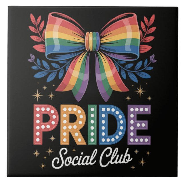 LGBTQ Rainbow Bow Tile (Front)
