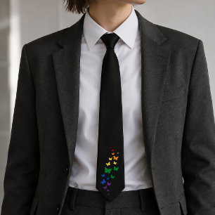 LGBTQ Rainbow Butterfly Trail Tie