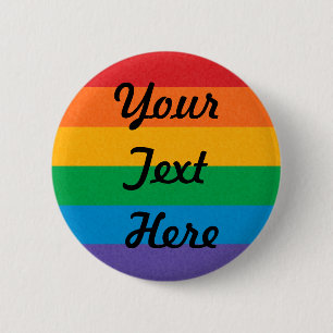 LGBTQ Rainbow colored Pride Flag Background 6 Cm Round Badge