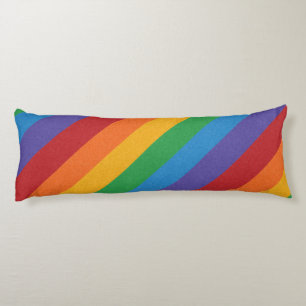 LGBTQ Rainbow coloured Pride Flag Background Body Cushion