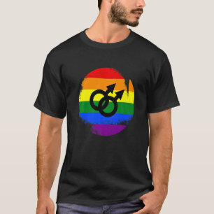 Lgbtq Rainbow Distressed Gay Rights Proud Pride T-Shirt