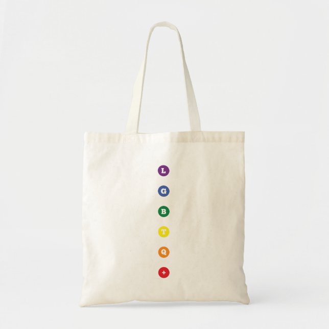 LGBTQ+ Rainbow Dots Pride Tote Bag (Front)