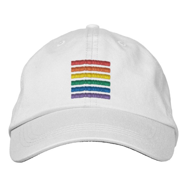 LGBTQ+ Rainbow  Embroidered Hat (Front)