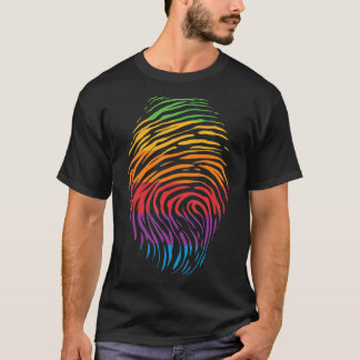 Lgbtq Rainbow Flag Fingerprint Gay Pride Month Lgb T-Shirt