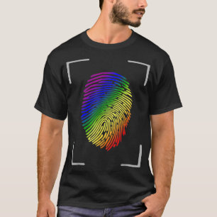 LGBTQ Rainbow Flag Fingerprint Gay Pride Month LGB T-Shirt