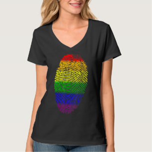 Lgbtq Rainbow Flag Fingerprint Gay Pride Month Lgb T-Shirt