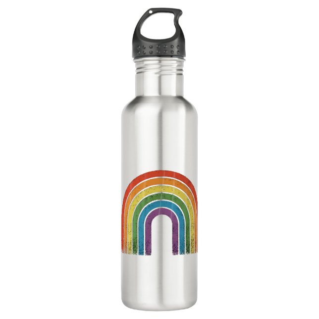 LGBTQ Rainbow Flag Gay Pride LGBT Awareness Ally  710 Ml Water Bottle (Front)