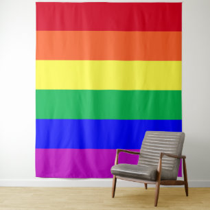 LGBTQ Rainbow Flag Gay Pride Parade LGBTQIA+ Party Tapestry