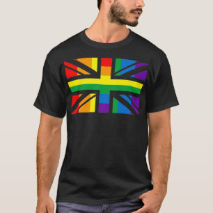 LGBTQ Rainbow Flag of Britain  Gay Pride Union Jac T-Shirt