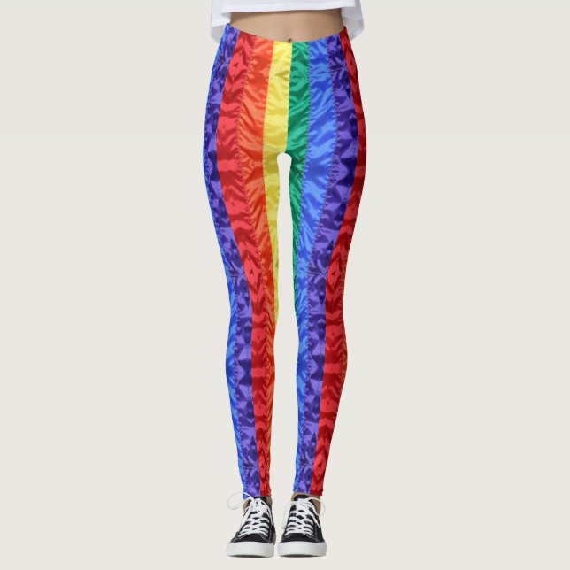 LGBTQ Rainbow flag rainbow stripe gay pride modern Leggings (Front)