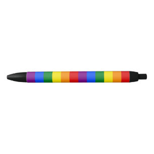 LGBTQ+ Rainbow Flag Stripes for Pride Month -  Black Ink Pen