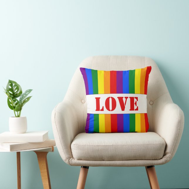 LGBTQ+ Rainbow Flag Stripes for Pride Month -  Cushion (Chair)