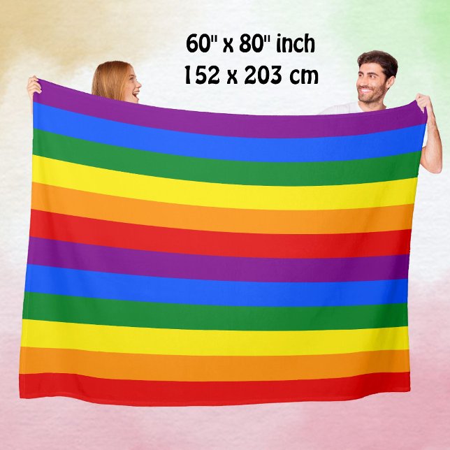 LGBTQ+ Rainbow Flag Stripes for Pride Month -  Fleece Blanket (Creator Uploaded)