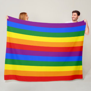 LGBTQ+ Rainbow Flag Stripes for Pride Month - Fleece Blanket
