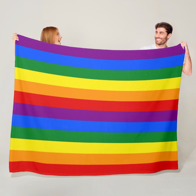 LGBTQ+ Rainbow Flag Stripes for Pride Month -  Fleece Blanket (In Situ)