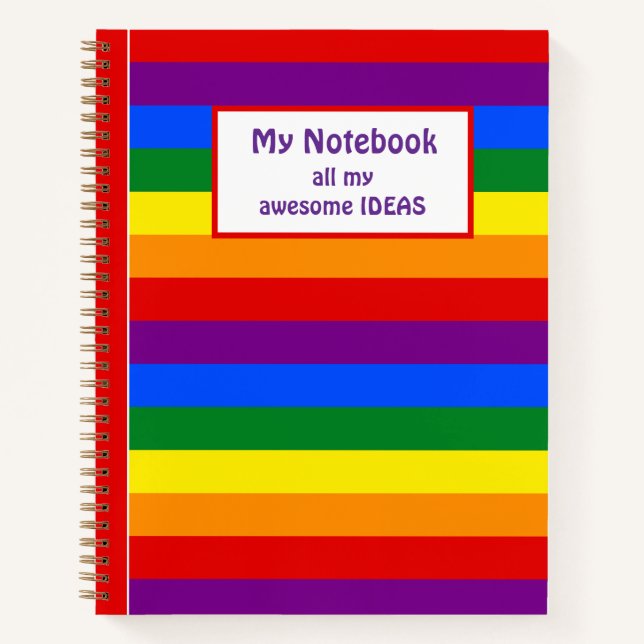 LGBTQ+ Rainbow Flag Stripes for Pride Month -  Notebook (Front)