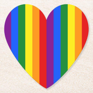 LGBTQ+ Rainbow Flag Stripes for Pride Month -  Paper Coaster