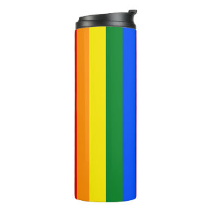 LGBTQ+ Rainbow Flag Stripes for Pride Month -  Thermal Tumbler
