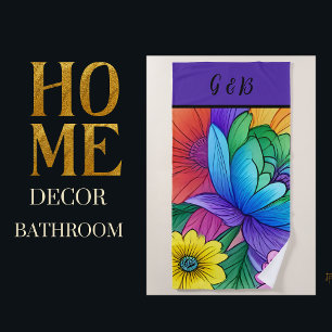 lgbtq rainbow floral beach towel