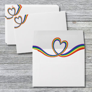 LGBTQ Rainbow Heart Envelope