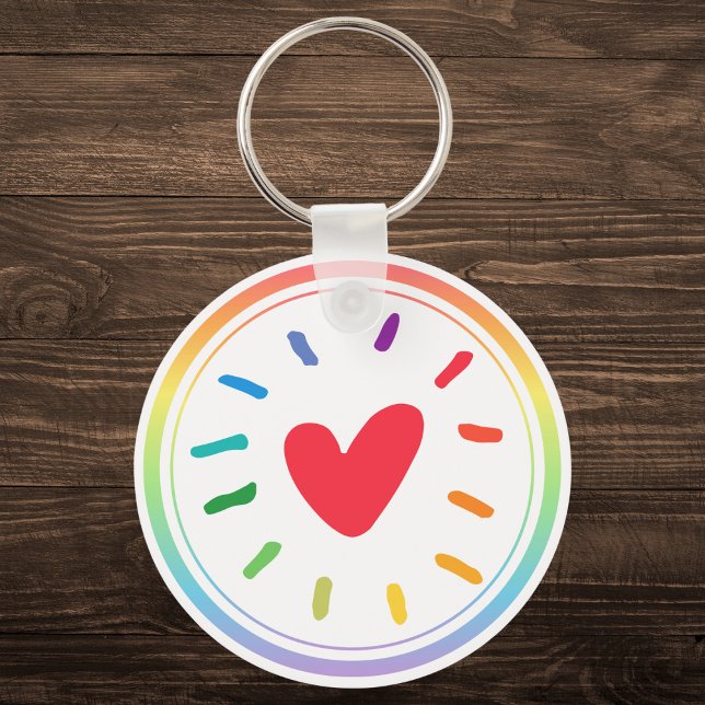 LGBTQ+ Rainbow Heart Key Ring (Creator Uploaded)